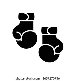 Boxing black icon, concept illustration, vector flat symbol, glyph sign.