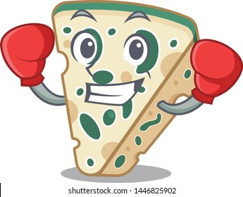 Boxing blue cheese in the cartoon shape
