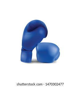 Boxing Blue gloves isolated on white background, vector illustration.