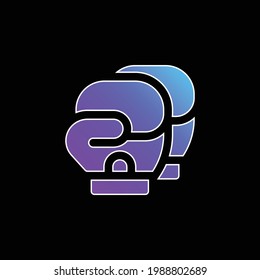 Boxing blue gradient vector icon