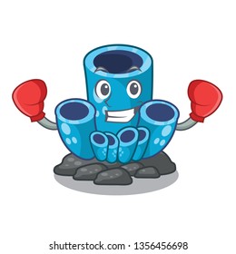 Boxing blue sponge coral the shape cartoon