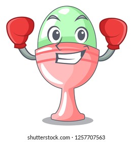 Boxing boiled egg cup isolated on mascot