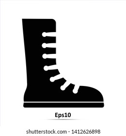 Boxing boots icon. Sports Equipment. Vector Illustration.