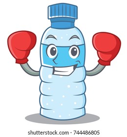 Boxing bottle character cartoon style