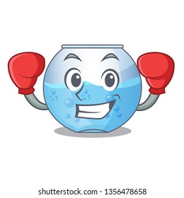 Boxing bowl aquarium isolated with the cartoon
