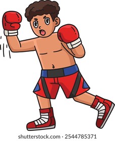 Boxeador de boxeo haciendo un Clipart de percusión superior