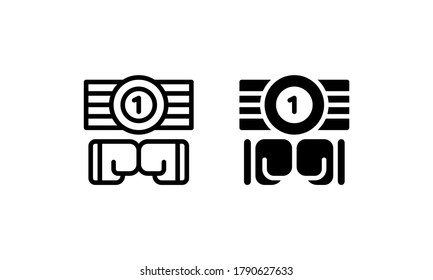 Boxing, Boxer, Fighter Belt Champion Icon, Logo, Vector