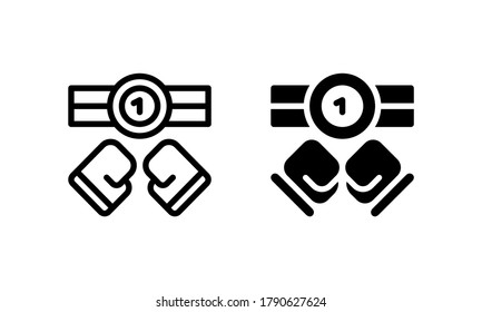 Boxing, Boxer, Fighter Focus Belt Champion Icon, Logo, Vector
