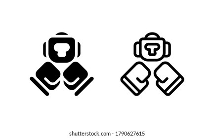 Boxing, Boxer, Fighter Ready to fight Focus Arena Icon, Logo, Vector