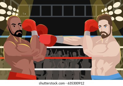 boxing boxer two fighting on ring