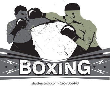 Boxing with boxers. Vector fighter
