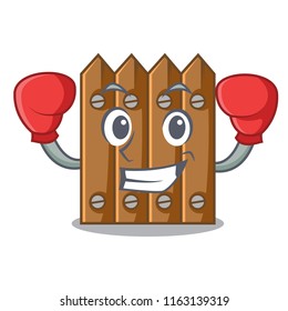 Boxing brown wooden fence isolated on character