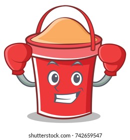 Boxing bucket character cartoon style