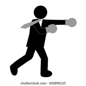 Boxing of the businessman