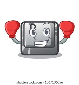 Boxing button B installed on cartoon computer