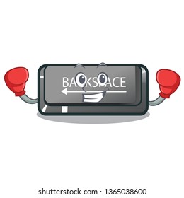 Boxing button backspace isolated in the mascot