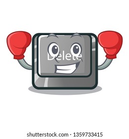 Boxing button delete isolated with the character