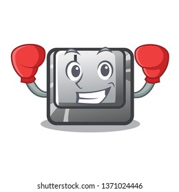 Boxing button J installed on cartoon computer