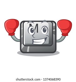 Boxing button M on a keyboard mascot