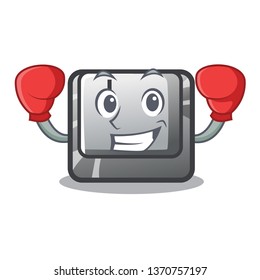 Boxing button I on a keyboard mascot