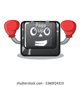 Boxing button page up shape in cartoon
