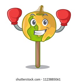Boxing candy apple character cartoon