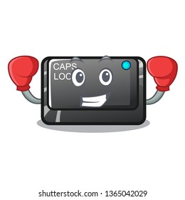 Boxing capslock button on a computer cartoon