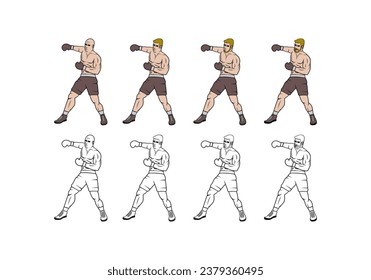 Boxing Cartoon Character Design Illustration vector eps format , suitable for your design needs, logo, illustration, animation, etc.