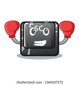 Boxing cartoon esc button attached to computer