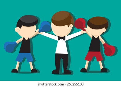 Boxing cartoon and Select the winner