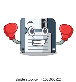 Boxing cartoon shape in the floppy disk