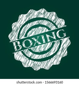 Boxing chalk emblem. Vector Illustration. Detailed.