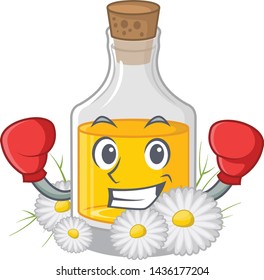 Boxing chamomile oil isolated with the mascot