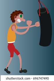 The Boxing Champion
A boxer training himself with a punch bag