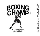 Boxing Champion Silhouette Vector Graphic