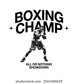 Boxing Champion Silhouette Vector Graphic