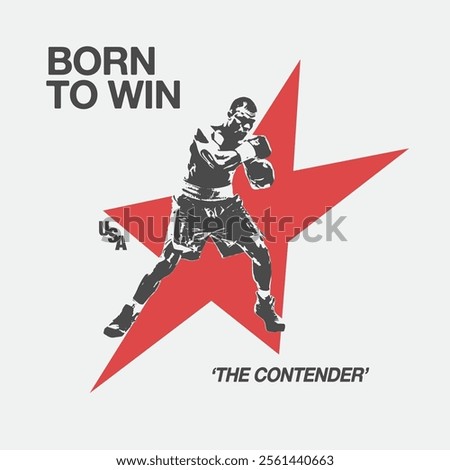 Boxing Champion Silhouette Vector Graphic