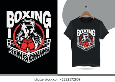 Boxing, Boxing Champion - Boxing t-shirt design for boxing lovers. Typography vector shirt design template for print.