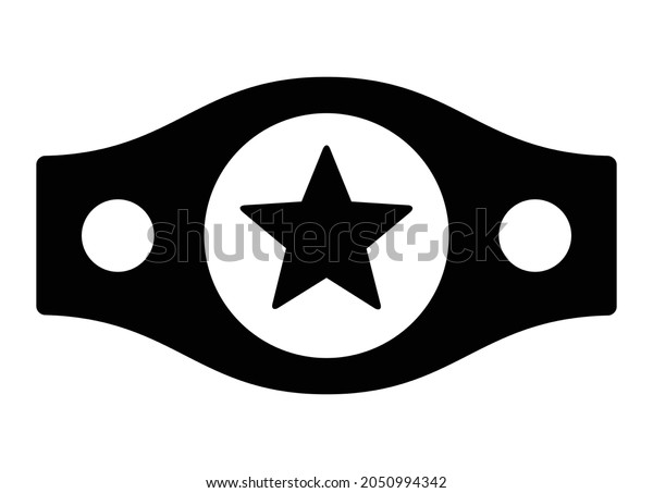 Boxing Championship Belt Flat Vector Icon Stock Vector (Royalty Free ...