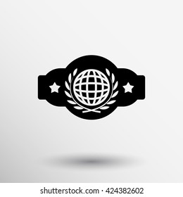 Boxing Championship Belt Icon Award Logo.