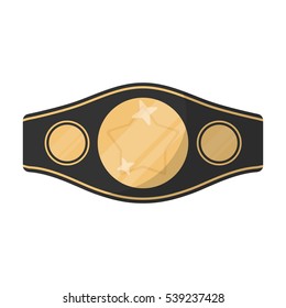 Boxing championship belt icon in cartoon style isolated on white background. Boxing symbol stock vector illustration. svg
