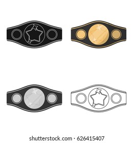 Boxing championship belt icon in combo style isolated on white background. Boxing symbol stock vector illustration.