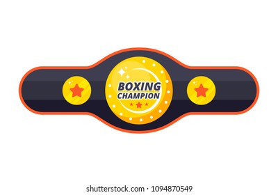 Boxing championship belt icon in flat style illustration. Vector graphic