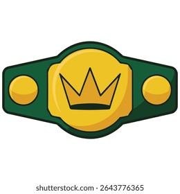 Boxing championship belt isolated vector illustration on white background