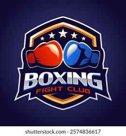 boxing championship logo template design