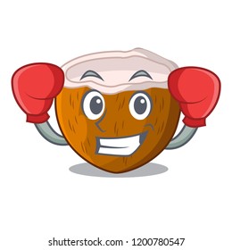 Boxing character coconut of pieces in market