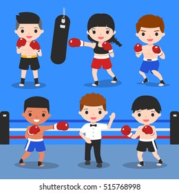 boxing characters set