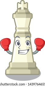 Boxing chess king isolated in the character