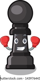 Boxing chess pawn isolated with the cartoon