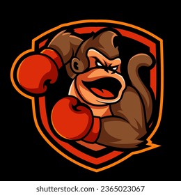 boxing chimpanzee, gorilla, monkey Custom Logo Design